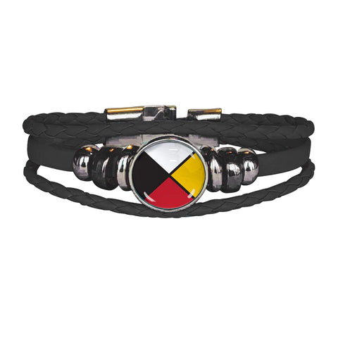Leatherette Bracelet - Medicine Wheel (5883)