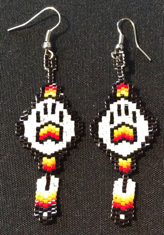 Beaded wolf paw Earrings (BSC-WPAW)