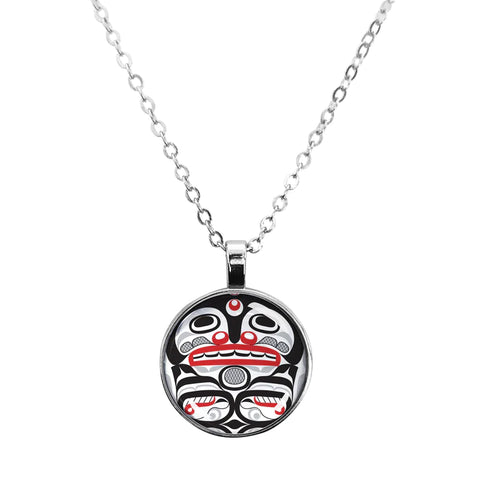 Dome Glass Necklace - Killer Whale (5820)