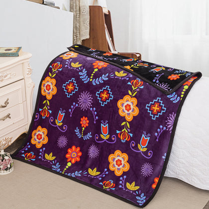 Mink Baby Blanket - Purple Floral (1830-2054)