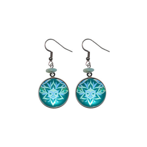 Silver Circle Charm Earrings - Soul Blossom (CCE16)