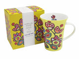 Fine Porcelain Mug - Floral On Yellow (9215FLO)