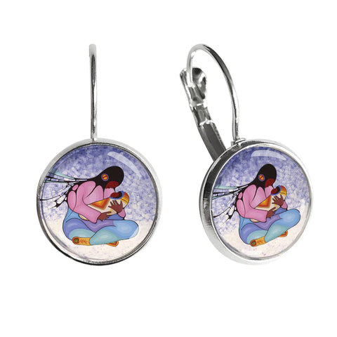 Dome Glass Earrings - Joyous Motherhood (5802)