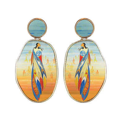 Vegan Leather Organic Earrings - Not Forgotten (5744)