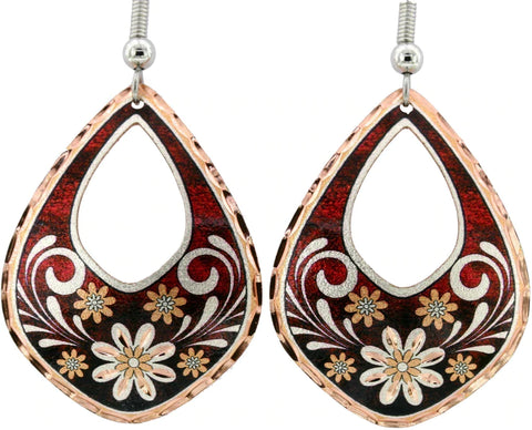 Copper Floral Design Earrings (CF05)