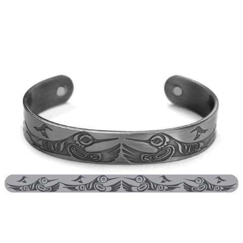Silver Brushed Bracelet - Hummingbirds (ABR9)