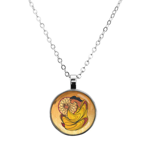 Dome Glass Necklace - Dreamcatcher (5869)