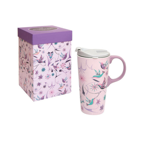 Ceramic Travel Mug - Hummingbird (PFC12)