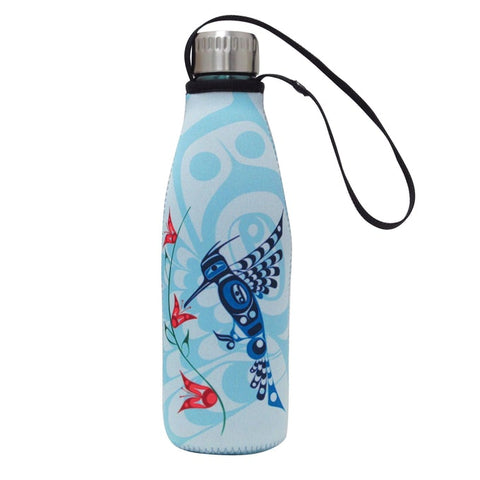 Stainless Steel Bottle with Sleeve - Peace, Love & Happiness (4555)