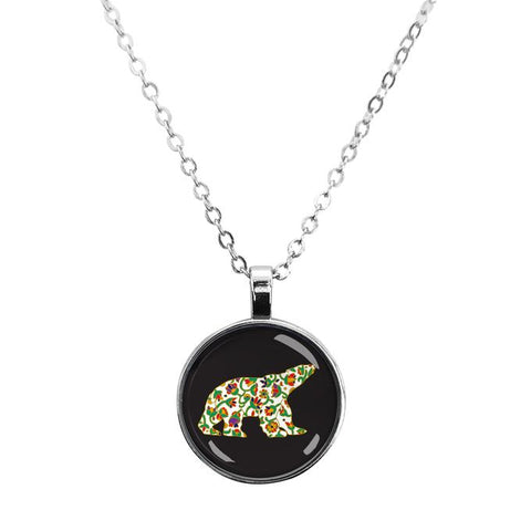 Dome Glass Necklace - Spring Bear (5822)