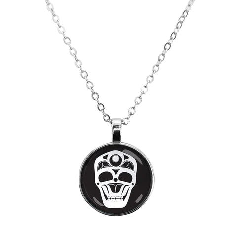 Dome Glass Necklace - Skull (5825)