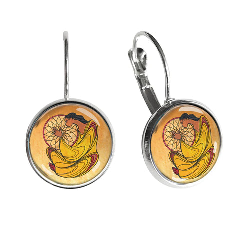Dome Glass Earrings - Dreamcatcher (5868)