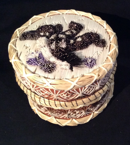 Sweet Grass, Birch Bark & Porcipine Quill Basket