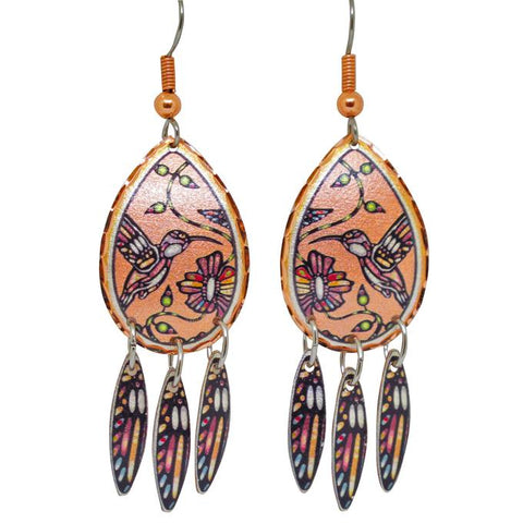 Copper Earrings Hummingbird (CMOS27)