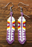Beaded feather brick stitch Earrings (BSC-FE2)