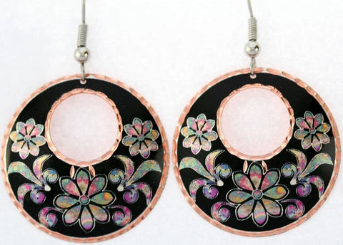 Colorful Copper Floral Earrings (CFC01)