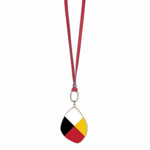 Vegan Leather Organic Necklace - Medicine Wheel (5761)