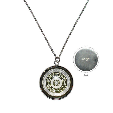 Silver Circle Charm Necklace - Life (CCN18)