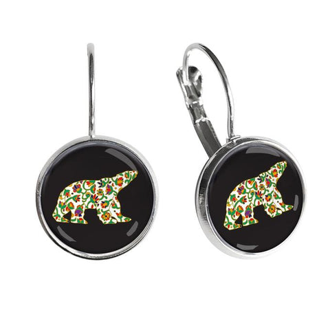Dome Glass Earrings - Spring Bear (5805)