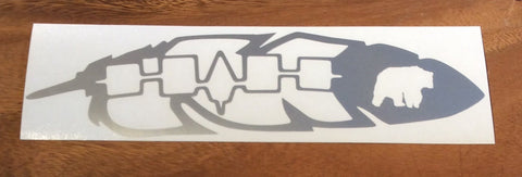 Decal - Tribal Feather with Confederacy & Bear