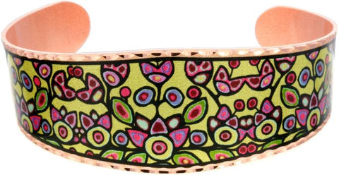 Copper Bracelet - Floral On Yellow (CBOS18)