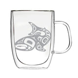 Double Wall Glass Mug - Salmon (4502)