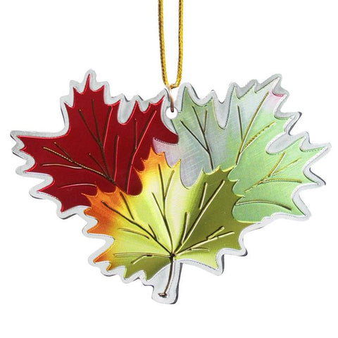 Metallic Ornament - Triple Leaves (9471)