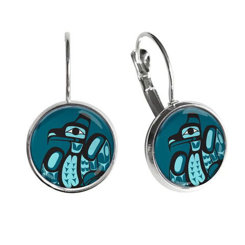 Dome Glass Earrings - Raven (5807)