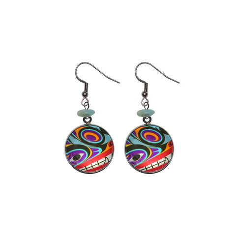 Silver Circle Charm Earrings - Urban Wolf (CCE20)