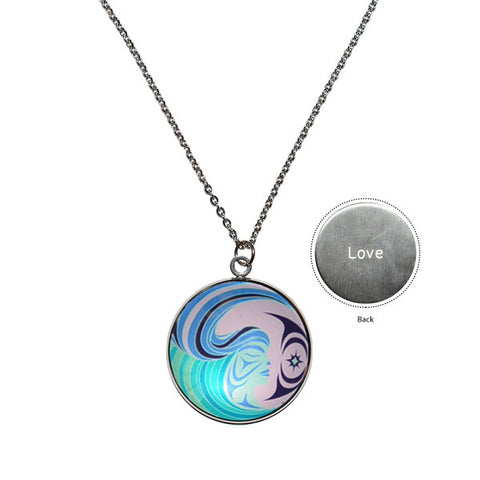 Silver Circle Charm Necklace - Matriarchal Power (CCN14)