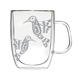 Double Wall Glass Mug - Hummingbird (4501)