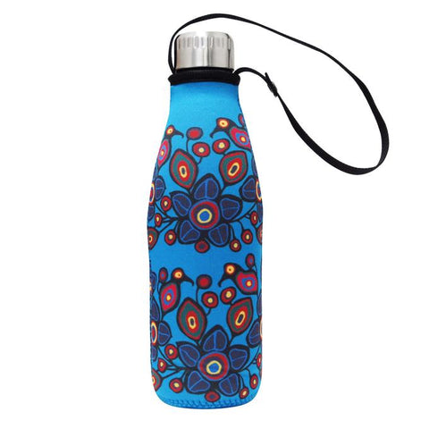 Stainless Steel Bottle with Sleeve - Flowers and Birds (4551)