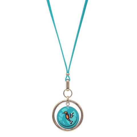 Vegan Leather Necklace - Hummingbird (5718)