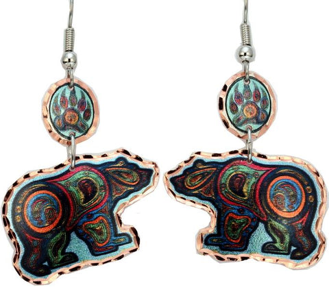 Native Bear Copper Earrings (CMOS10)