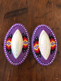 Beaded Glam oval earrings