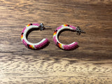 Peyote Stitched Beaded Hoop Earrings 2cm (BHR-2CM)