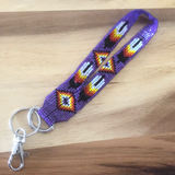 Loomed Cut Glass Wrist Lanyard Feather Pattern (BLL-C01W)