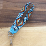 Loomed Cut Glass Wrist Lanyard Many Feather Pattern (BLL-C03W)