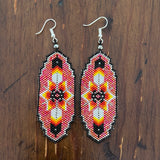 Beaded brick stitch earring feather design (BBE-FEA)