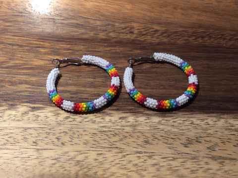 Beaded Hoop Earrings 4cm (BHP-4CM)