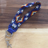 Loomed Cut Glass Wrist Lanyard Many Feather Pattern (BLL-C03W)