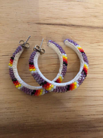 Peyote Stitch Beaded Hoop Earrings 3CM (BHR-3CM)