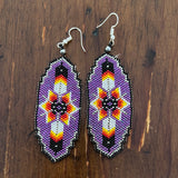 Beaded brick stitch earring feather design (BBE-FEA)