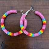 Beaded Hoop Earrings 4cm (BHP-4CM)