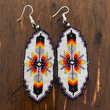 Beaded brick stitch earring feather design (BBE-FEA)