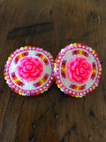 Beaded Glam flower earrings