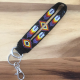 Loomed Cut Glass Wrist Lanyard Feather Pattern (BLL-C01W)