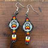 Beaded wolf paw Earrings (BSC-WPAW)