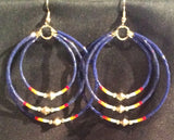 Memory Wire 3 hoop Beaded Earrings (BMW-C03)