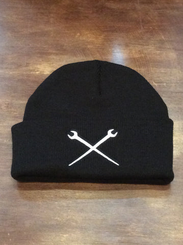 Embroidered Tuque - Wrenches (Black: Fold)